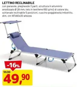 DPiù Lettino reclinabile offerta