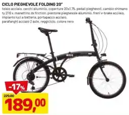 DPiù Ciclo pieghevole folding 20" offerta