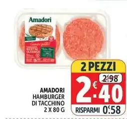 Deco Supermercati Amadori hamburger di tacchino offerta