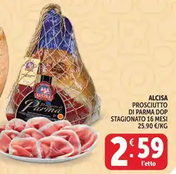 Deco Supermercati Alcisa prosciutto di parma dop stagionato 16 mesi offerta