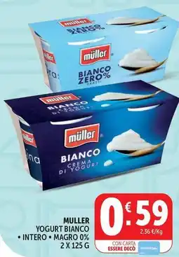 Deco Supermercati Muller yogurt bianco, intero, magro 0% offerta