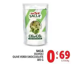 Deco Supermercati Saclà olivoli olive verdi snocciolate offerta