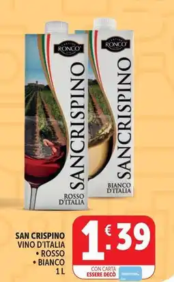 Deco Supermercati San crispino vino d'italia, rosso, bianco offerta