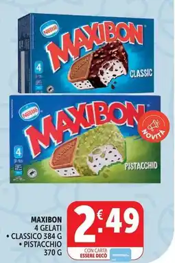 Deco Supermercati Maxibon 4 gelati classico, pistacchio offerta