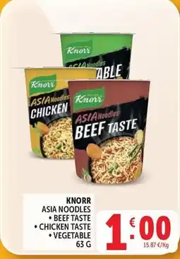 Deco Supermercati Knorr asia noodles, beef taste, chicken taste, vegetable offerta