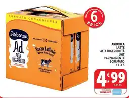Deco Supermercati Arborea latte alta digeribilità uht parzialmente scremato offerta