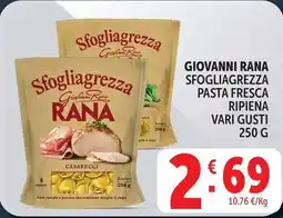 Deco Supermercati Giovanni rana sfogliagrezza pasta fresca ripiena offerta