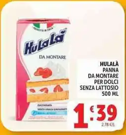 Deco Supermercati Hulalà panna da montare per dolci senza lattosio offerta