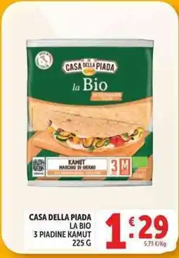 Deco Supermercati Casa della piada la bio 3 piadine kamut offerta