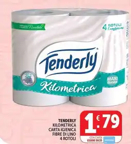 Deco Supermercati Tenderly kilometrica carta igienica fibre di lino 4 rotoli offerta