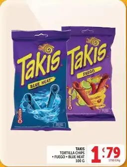 Deco Supermercati Takis tortilla chips, fuego, blue heat offerta