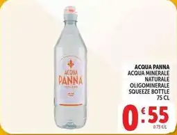 Deco Supermercati Acqua panna acqua minerale naturale oligominerale squeeze bottle offerta