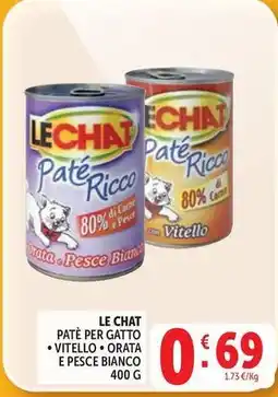 Deco Supermercati Le chat patè per gatto, vitello, orata e pesce bianco offerta