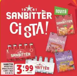 Deco Supermercati Sanbitter aperitivo analcolico dry, red offerta