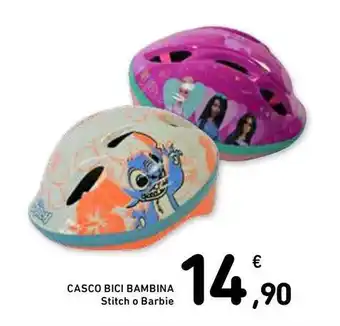 Casco bici bambina stitch o barbie