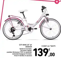 Spazio Conad CITY BIKE 20" 6V DENVER offerta
