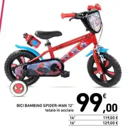 Spazio Conad Bici bambino spider-man 12" offerta