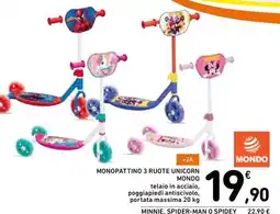 Spazio Conad Monopattino 3 ruote unicorn mondo offerta