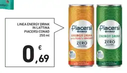 Spazio Conad Linea energy drink in lattina PIACERSI CONAD offerta