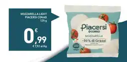 Spazio Conad Mozzarella light PIACERSI CONAD offerta
