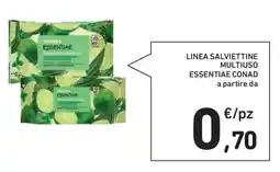 Spazio Conad Linea salviettine multiuso ESSENTIAE CONAD offerta