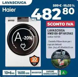 Sinergy Haier LAVASCIUGA HWD100-BP16929AS offerta