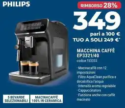 Sinergy PHILIPS MACCHINA CAFFÈ EP3321/40 offerta