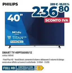 Sinergy PHILIPS SMART TV 40PFS6000/12 offerta