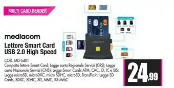 Wellcome Lettore smart card usb 2.0 high speed offerta