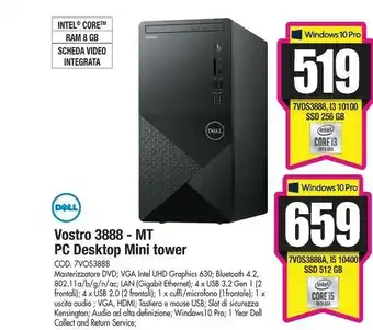 Dell vostro 3888 - mt pc desktop mini tower