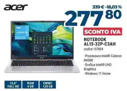 Sinergy acer NOTEBOOK AL15-32P-C3AH offerta