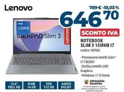 Sinergy Lenovo NOTEBOOK SLIM 3 15IRH8 17 offerta