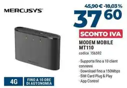 Sinergy MERCUSYS MODEM MOBILE MT110 offerta
