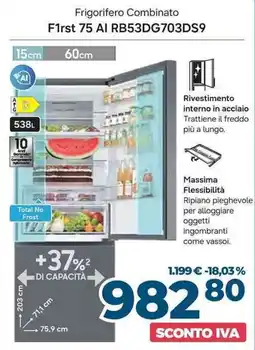 Sinergy SAMSUNG Frigorifero Combinato F1rst 75 Al RB53DG703DS9 offerta