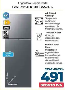 Sinergy SAMSUNG Frigorifero Doppia Porta EcoFlex Al RT31CG5624S9 offerta