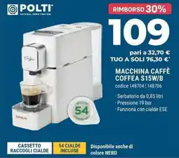 Sinergy POLTI MACCHINA CAFFÈ COFFEA S15W/B offerta