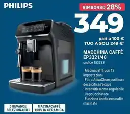 Sinergy PHILIPS MACCHINA CAFFÈ EP3321/40 offerta