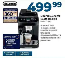 Sinergy DeLonghi MACCHINA CAFFÈ ECAM 310.60.B offerta