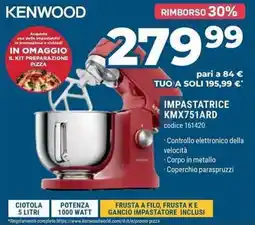 Sinergy KENWOOD IMPASTATRICE KMX751ARD offerta