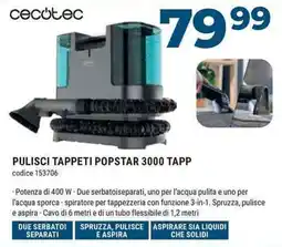 Sinergy Cecotec pulisci tappeti popstar 3000 tapp offerta