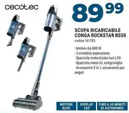 Sinergy Cecotec scopa ricaricabile conga rockstar RS50 offerta