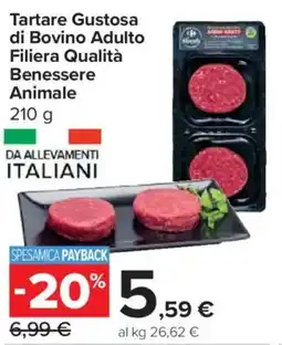 Carrefour Express Tartare Gustosa di Bovino Adulto Filiera Qualità Benessere Animale offerta
