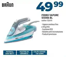 Sinergy BRAUN FERRO VAPORE S15006 BL offerta