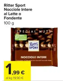 Carrefour Express Ritter Sport Nocciole Intere al Latte o Fondente offerta