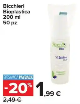 Carrefour Express Bicchieri Bioplastica offerta