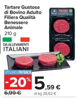 Carrefour Tartare Gustosa di Bovino Adulto Filiera Qualità Benessere Animale offerta