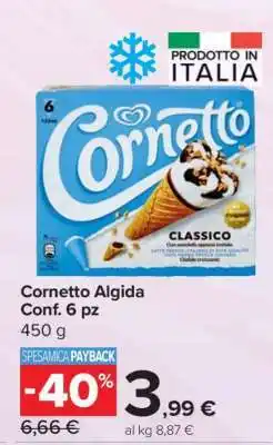 Carrefour Cornetto Algida Conf. 6 pz offerta