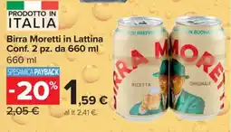 Carrefour Birra Moretti in Lattina offerta