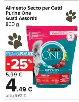 Carrefour Alimento Secco per Gatti Purina One Gusti Assortiti offerta