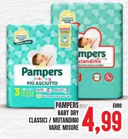 Al Discount Pampers baby dry classici / mutandino offerta